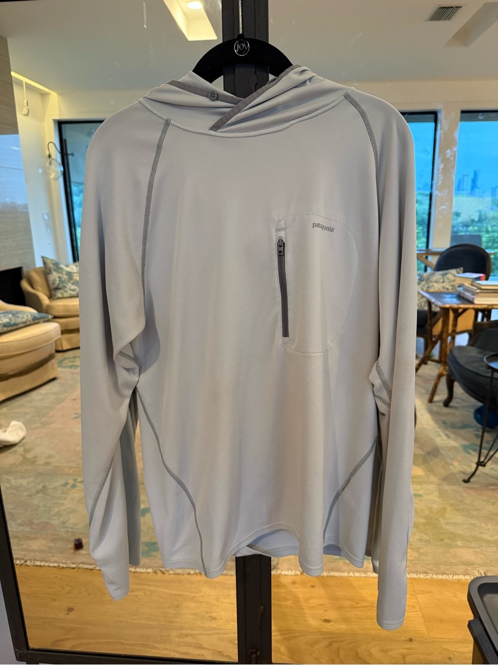 Patagonia Florida Keys Outfitters Gray Performance Hooded L/S Shirt